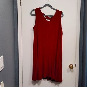 Brick red swing dress